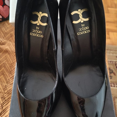 Xaris Kazakos black patent leather pumps, size 40, made in Italy