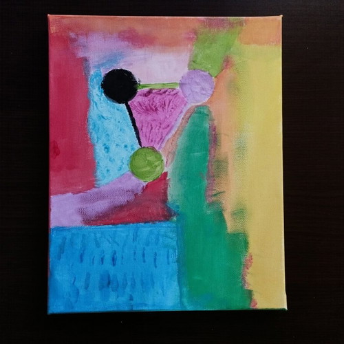 Original abstract canvas painting by Komisarios 30x24