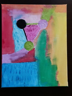 Original abstract canvas painting by Komisarios 30x24