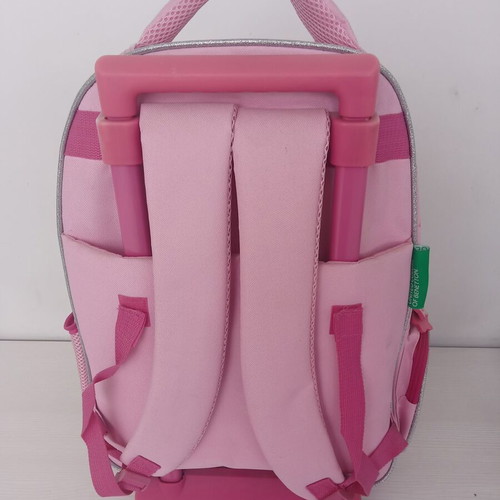 Benetton School Backpack Trolley for Elementary New Pink
