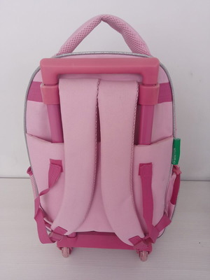 Benetton School Backpack Trolley for Elementary New Pink