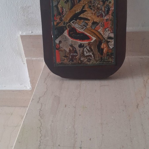 Wooden handmade icon The Nativity new