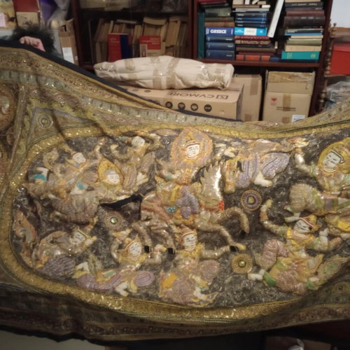 Burma embroidered textile painting like new