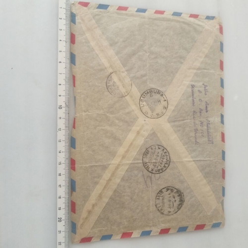 Postwar Airmail Envelope with Thematic Animal Stamps 1945 used