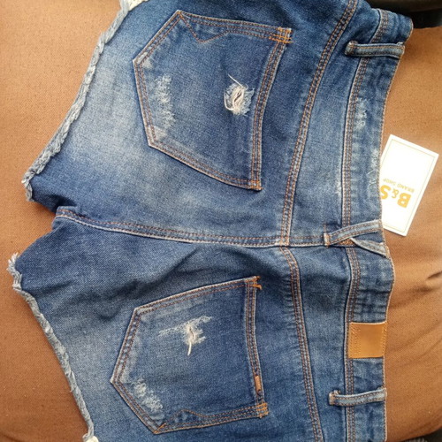 Stradivarius mini denim shorts, blue, size L