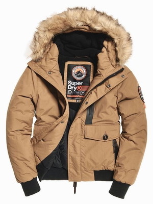 Superdry Everest Bomber Jacket used men's winter jacket, size M, yellowish