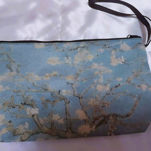 Almond Blossoms Van Gogh set of two items makeup bag and glasses case new multicolor