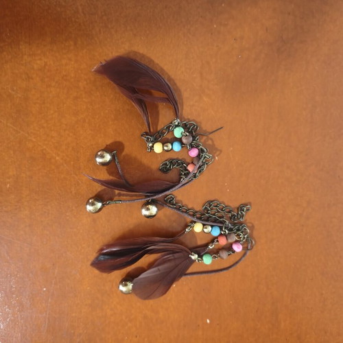 Feather earrings set of 5 pairs