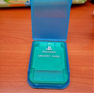 Playstation 1 memory card διάφανη + θήκη προστασίας