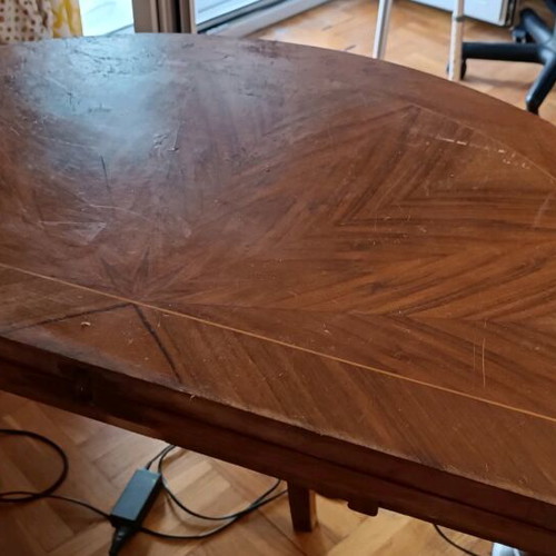 Antique folding table used that converts to round