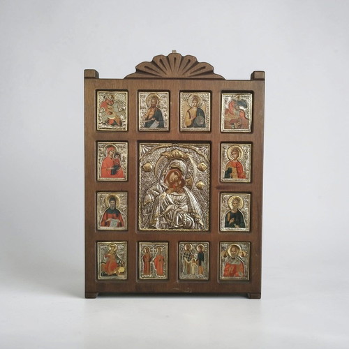 Collectible Multi-Theme Icon with Silver Elements like new