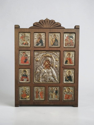 Collectible Multi-Theme Icon with Silver Elements like new