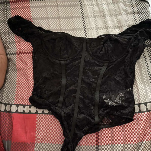 Shein lace corset new, black, size Small