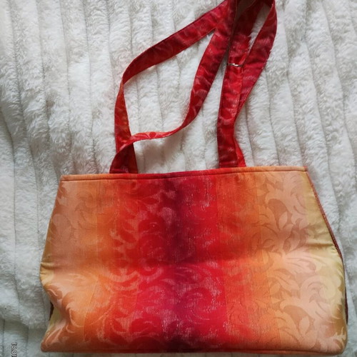 Large canvas shoulder bag like new, decorative