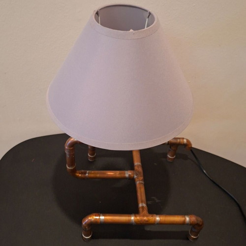 Handmade table lamp from copper pipe new