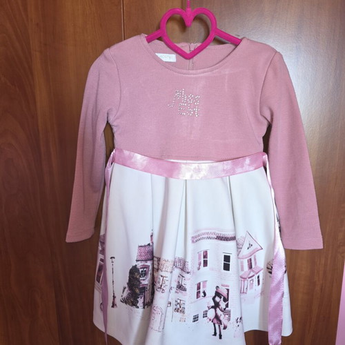 Miss Evita dress for 3-year-old girl like new, pink with satin bow