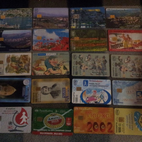 Phone cards used, pack of 20 pieces