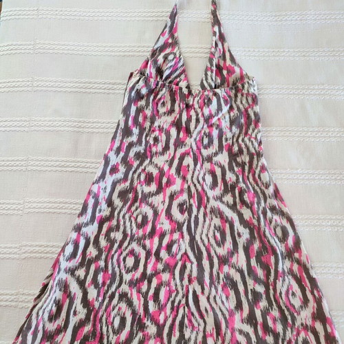 H&M Divided Patterned Halterneck Dress like new, size 34, multicolor pink