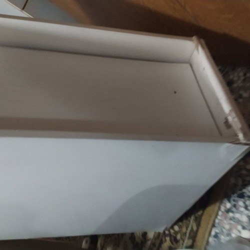 Laundry basket used, large wooden wheeled 130 liters