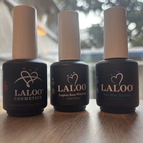 Shellac Laloo Cosmetics professional nail polish like new, base and top coat