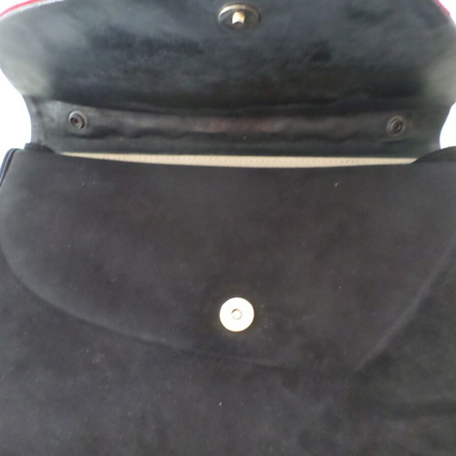 Suede bag black and red like new
