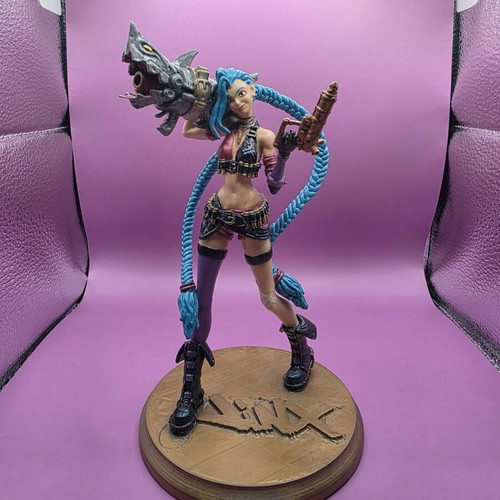 Αγαλματίδιο Jinx από League of Legends καινούργιο, 3D εκτυπωμένο ρητίνη
