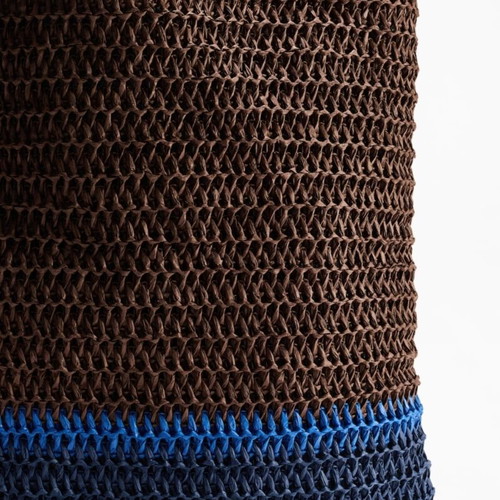 H&M Straw Tote Shoulder Bag new, blue and brown