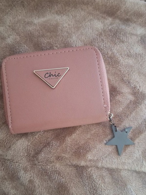 Wallet like new, brown and pink, medium to small size