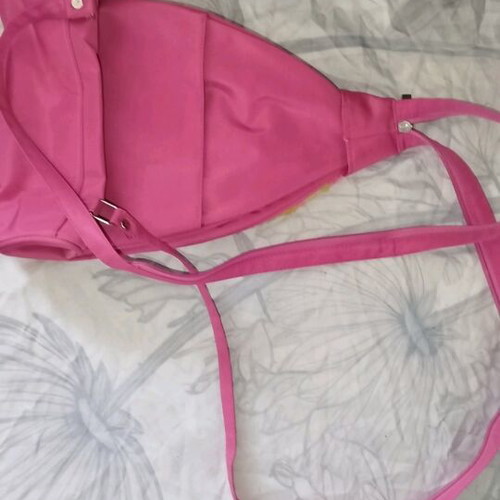 Pink bag new with flowers and zipper