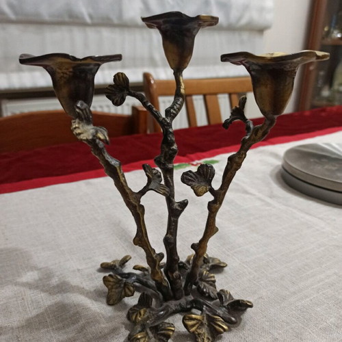 Vintage brass candlestick 3-position like new