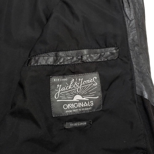 Jack & Jones men's leather jacket like new, size L, black