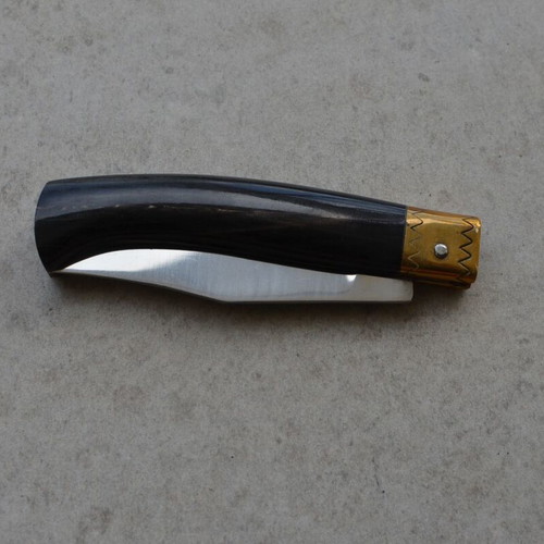 Handmade Folding Knife Stainless Steel Buffalo Horn Handle new