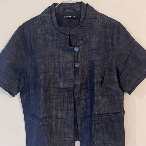 Comma short-sleeve summer jacket bolero, black grey, size M