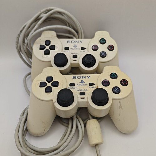 Sony PlayStation 2 controllers ceramic white used, set of 2