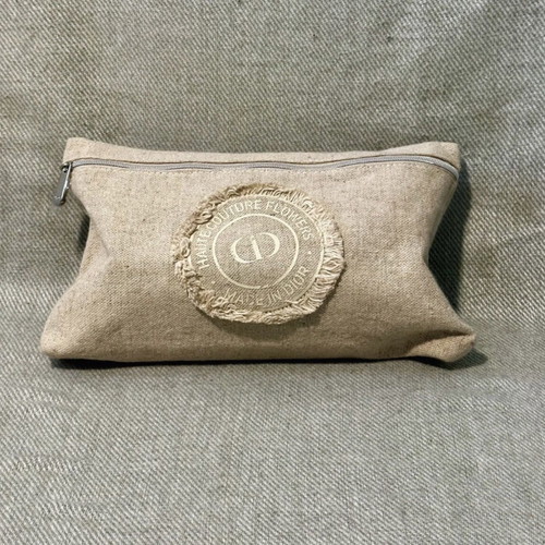 Dior linen toiletry bag with logo, like new
