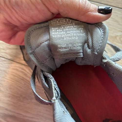 Nike AF1 athletic shoes gray silver used, size 40