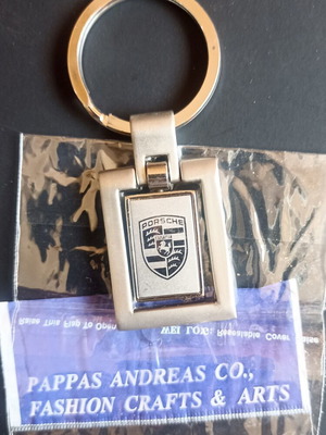 Vintage Porsche spinning keychain, New Old Stock, heavy metal 37g