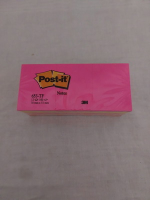 Post-it sticky notes new, 38mm x 51mm, in 3 colors