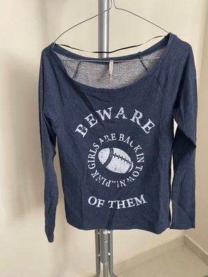 Pink Woman Printed Long Sleeve Top Small Navy Dark Grey Melange like new