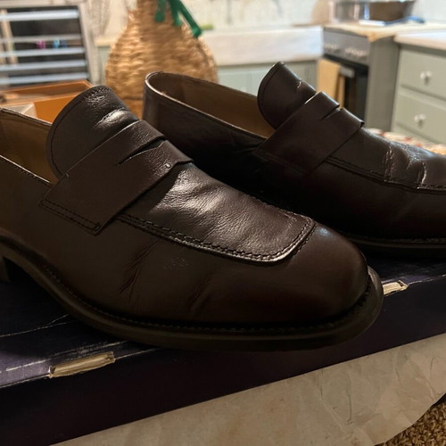 Stefano leather loafers moccasins used size 45 brown