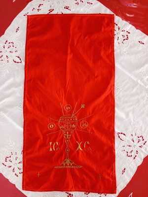Handmade embroidered ecclesiastical maktro like new 74x37cm