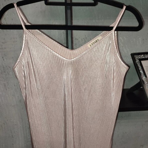 Metallic Rose Gold Pleated Top J.Stars like new, S/M
