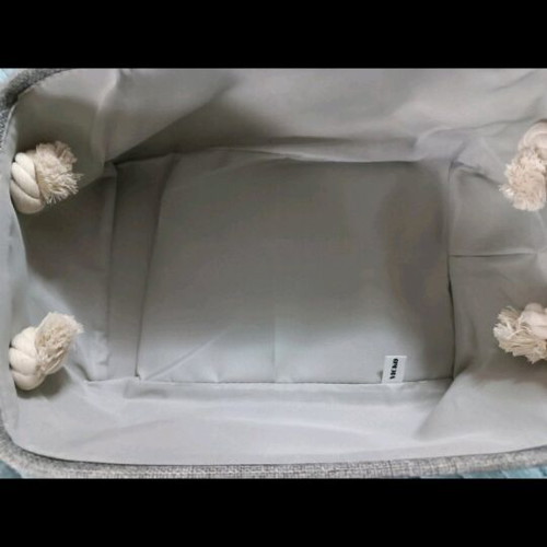 Fabric storage basket new, gray with handles 31x20.3x13 cm