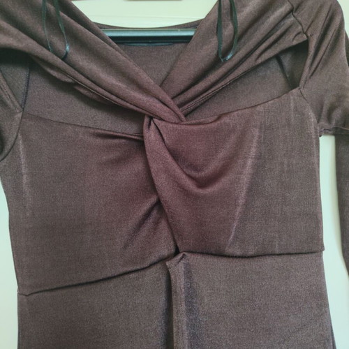 Pink Woman lurex dress, chocolate brown, size S