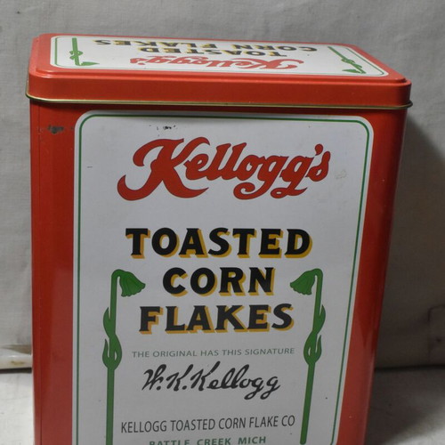 Kellogg’s Corn Flakes vintage metal storage tin like new, retro