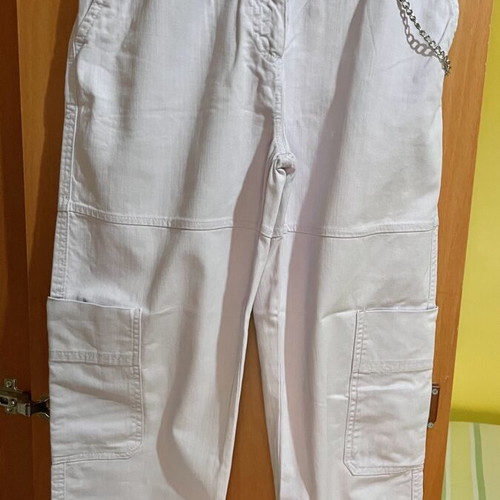 Bershka cargo high-waisted women's pants lilac like new, size M