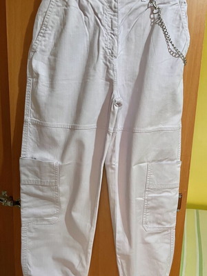 Bershka cargo high-waisted women's pants lilac like new, size M