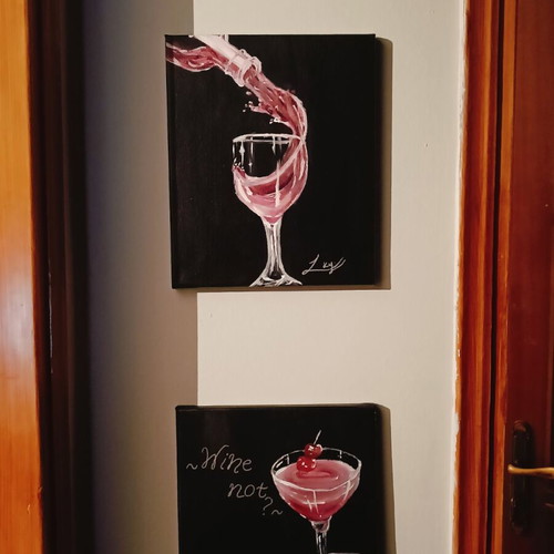 Handmade paintings new, set of 2 pieces 23x30