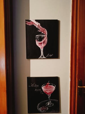 Handmade paintings new, set of 2 pieces 23x30