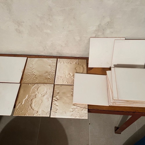 Faience tiles like new, set of about 20 pcs, size 15x15